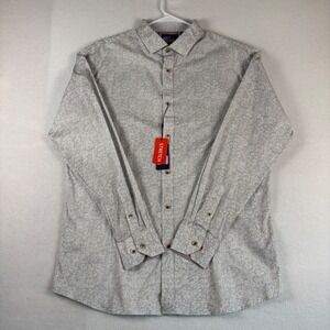 Billy London UK Mens XXL Slim Fit Dress Shirt Grey White Scroll Stretch NWT 2XL